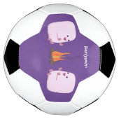 Cute roze marshmallows by kamp fire cartoon voetbal (Gedraaid)