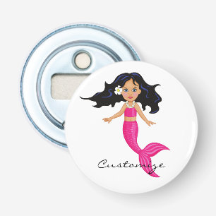 Cute roze mermaid Thunder_Cove Button Flesopener