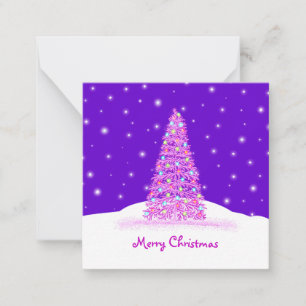 Cute Roze Mini Kerstboom Notitiekaartje