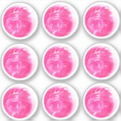 Cute Roze Mirrorbal 9 Sticker Set (Voorkant)
