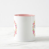 Cute roze monogram (Y) Bloem Warm Mok (Midden)