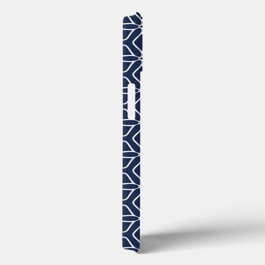 Cute roze & Navy Geometric Pattern Monogram Case-Mate iPhone Case (Achterkant / Rechts)
