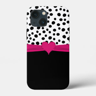 Cute roze neushoorn en pooldots iPhone 13 mini hoesje