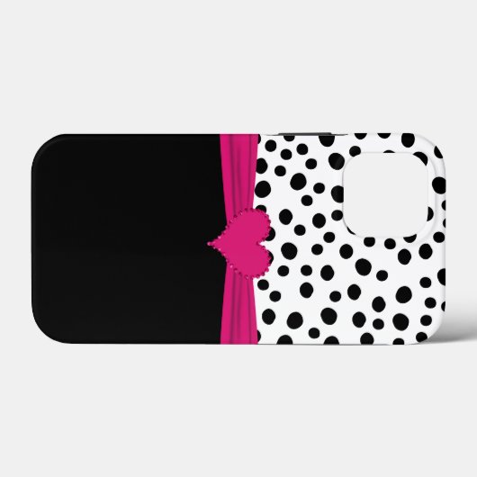 Cute roze neushoorn en pooldots Case-Mate iPhone case (Achterkant (horizontaal))