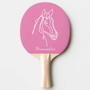 Cute roze paard gepersonaliseerde naam tabel tenni tafeltennisbatje