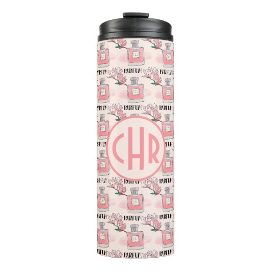 Cute roze parfums | Parfum | Floral | Monogram Thermosbeker (Voorkant)