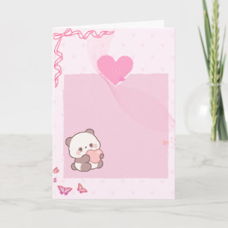 Cute Roze Pastel Harten Wenskaart 💗 Kaart