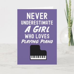 Cute Roze Pianiste Kaarten Voor Meisjes Kind Piano