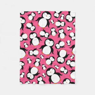 Cute roze pinguïn patroon fleece deken