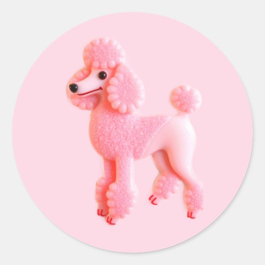 Cute Roze Podle Ronde Sticker (Voorkant)