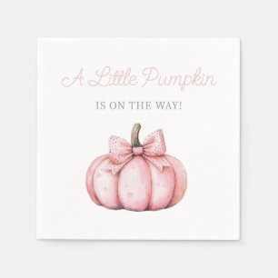 Cute Roze Pompoen Meisje Baby Shower Servet