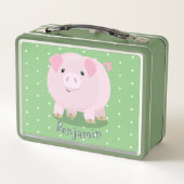 Cute roze pot bellied pig cartoon illustratie (Achterkant)
