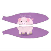 Cute roze pot bellied pig cartoon illustratie basketbal (Panelen)