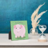 Cute roze pot bellied pig cartoon illustratie fotoplaat (Insitu)