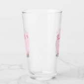 Cute roze pot bellied pig cartoon illustratie glas (Links)