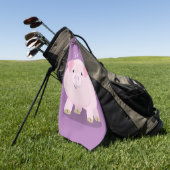 Cute roze pot bellied pig cartoon illustratie golfhanddoek (Groen)