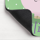 Cute roze pot bellied pig cartoon illustratie muismat (Hoek)