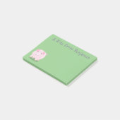 Cute roze pot bellied pig cartoon illustratie post-it® notes (Schuin)