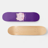 Cute roze pot bellied pig cartoon illustratie skateboard (Horizontaal)