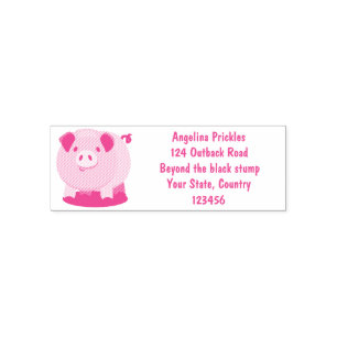 Cute roze pot bellied pig cartoon illustratie  zelfinktende stempel