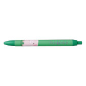 Cute roze pot bellied pig cartoon illustratie zwarte inkt pen (Voorkant)