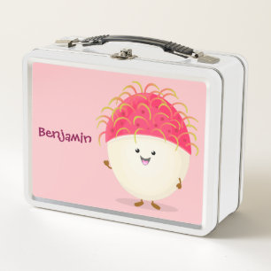 Cute roze rambutan cartoon afbeelding