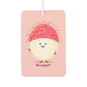Cute roze rambutan cartoon afbeelding luchtverfrisser