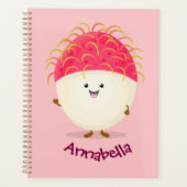 Cute roze rambutan cartoon afbeelding planner (Voorkant)