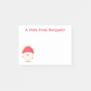 Cute roze rambutan cartoon afbeelding post-it® notes