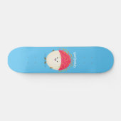 Cute roze rambutan cartoon afbeelding skateboard (Horizontaal)