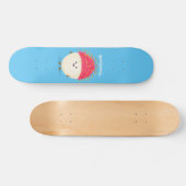 Cute roze rambutan cartoon afbeelding skateboard (Horizontaal)