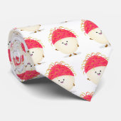 Cute roze rambutan cartoon afbeelding stropdas (Opgerold)