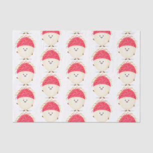 Cute roze rambutan cartoon afbeelding tissuepapier