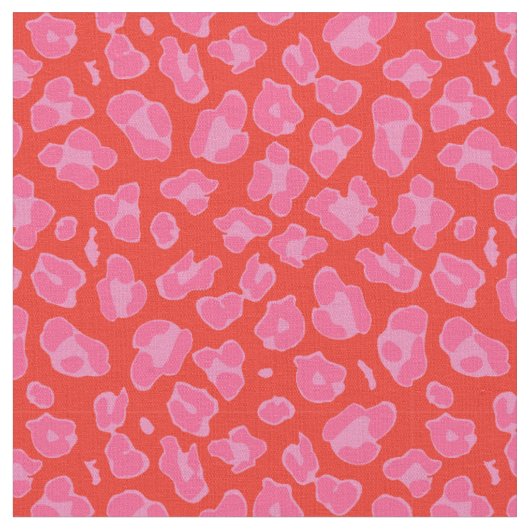 Cute roze & Red Leopard Print Stof (Close Up)
