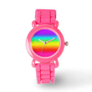 Cute roze regenbooghorloge horloge