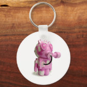 Cute roze Robot Heart Keychain (Voorkant)