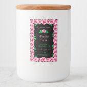 Cute roze roze Lijst Elegant Black Product Labels Voedselcontainer Etiket