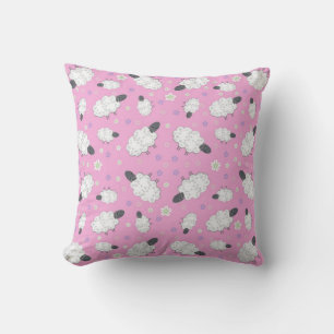 Cute Roze Schaap Patroon Worp Kussen