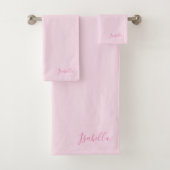 Cute roze Script Name Bad Handdoek (Insitu)