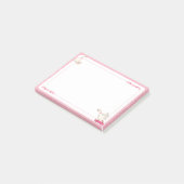 Cute Roze Skateboard Gans Hart Stippen Post-it® Notes (Schuin)