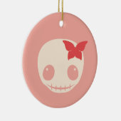Cute Roze Skull Keramisch Ornament (Rechts)