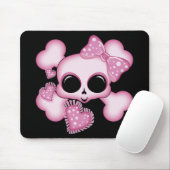 Cute Roze Skull Muismat (Met muis)