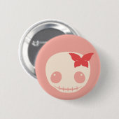 Cute Roze Skull Ronde Button 5,7 Cm (Voorkant /achterkant)