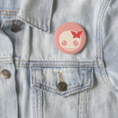 Cute Roze Skull Ronde Button 5,7 Cm (In situ)