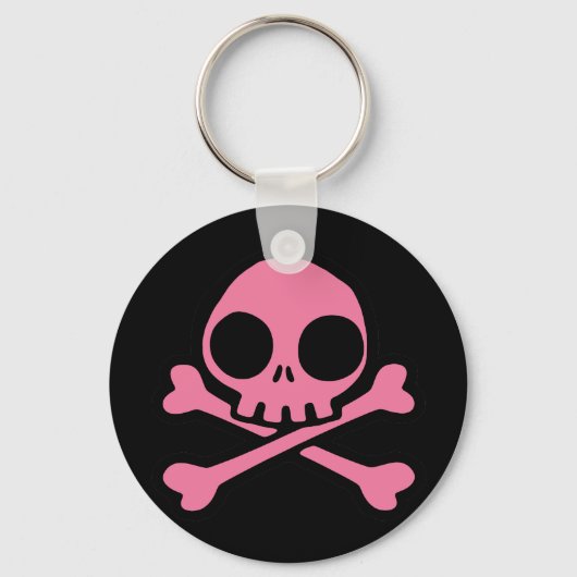 Cute Roze Skull Sleutelhanger (Voorkant)
