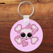 Cute Roze Skull Sleutelhanger (Voorkant)