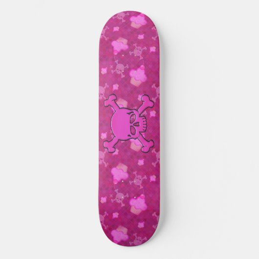Cute roze Skulls & Cupcakes Skateboard (Voorkant)
