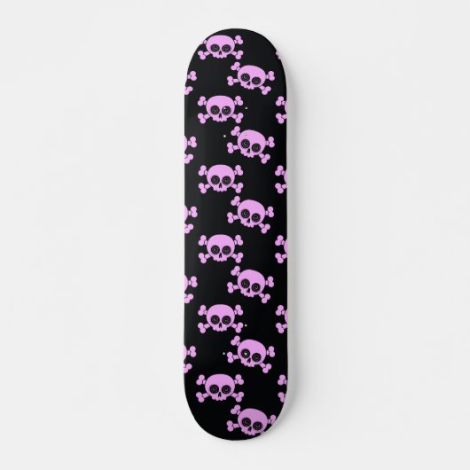 Cute roze Skulls Skateboard (Voorkant)