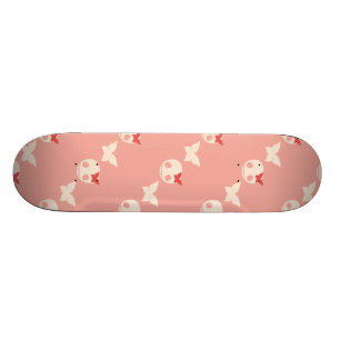 Cute Roze Skulls Skateboard