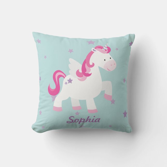 Cute roze Specialized Magical Unicorn Pillow Kussen (Voorkant)